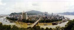 A panoramic view of Wuzhou City
